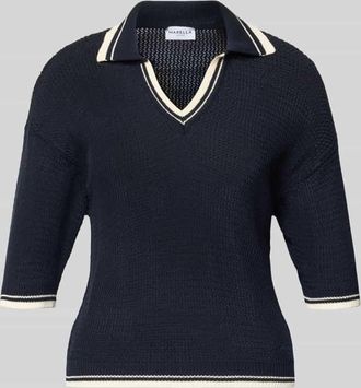 Marella Regular Fit T-Shirt in Strick-Optik Modell Lembi in Marine, Gr&ouml;&szlig;e XXL