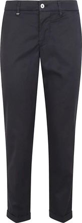 Fay Cuffed Chino Broeken - Dames - Chinos - Blauw - W30 - Katoen - Broeken