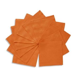 Solino Home Linen Cocktail Napkins Set of 12, 6 x 6 Inch for Dining Table, Holiday and Everyday Table Decor - Fete in Pumpkin at Nordstrom, Size Small