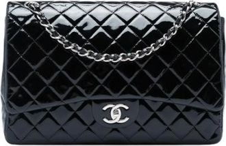 Chanel Pre-owned Vintage Quilted Patent Shoulder Bag - Dames - Vintage Schoudertas - Zwart - ONE Size - Leer - Vintage
