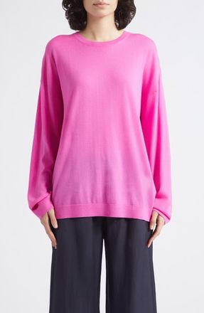 Leset James Oversized Merino Wool Sweater in Azalea at Nordstrom, Size X-Large