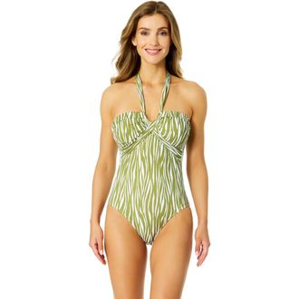 Anne Cole Womens Sierra Woodblock Twist Front One Piece Swimsuit at Nordstrom, Size 10