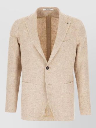 Tagliatore cotton blend blazer notch lapel single breasted