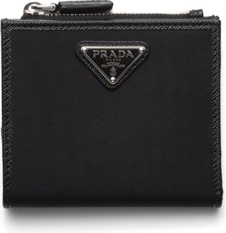 Prada Emaille Driehoek Logo Portemonnee