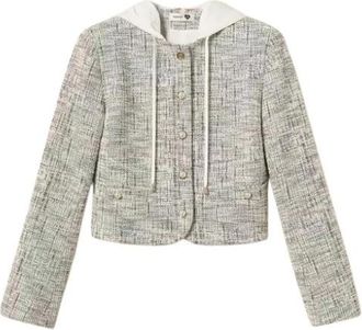 Twinset Textured Sweat Jacket - Dames - Blazers - Wit - S - Katoen - Jassen