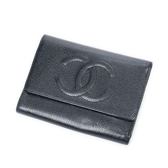 Chanel Pre-owned Womens Timeless Bifold Wallet - Black - One Size