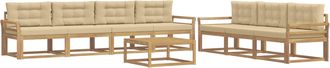 vidaXL Conjunto De Sof&aacute;s De Exterior 7 Uds. Y Beige Vidaxl