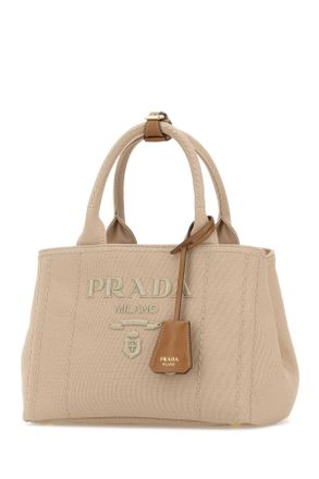 Prada Womens Beige Canvas Small Prada Jardini&atilde;&uml;re Handbag Corda Borse A Mano Bag