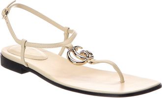 Gucci Gg Logo Leather Sandal