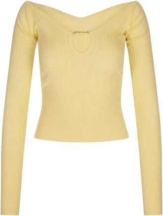 Jacquemus Le Haut Pralu Top - Dames - V-hals truien - Geel - XS - Truien & Vesten