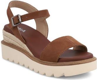 Mia Ophida Ankle Strap Platform Wedge Sandal in Cognac Brown at Nordstrom, Size 6.5
