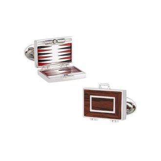 Jan Leslie Backgammon Wood Inlay Sterling Cufflinks in Brown at Nordstrom