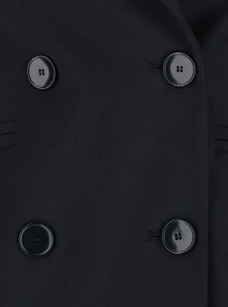 Merci Double-Breasted Tech Fabric Blazer - Black