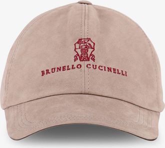 Brunello Cucinelli Cappello in suede con logo ricamato frontale - BRUNELLO CUCINELLI - gender_Man