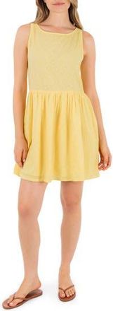 Hurley Sunkissed Back Slit Cotton Dobby Dress in Dandelion at Nordstrom Rack, Size X-Large