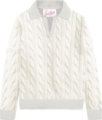 MC2 Saint Barth Cassy Braid - Heren - V-hals truien - Wit - XS - Truien & Vesten