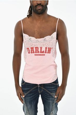 Dsquared2 Ribbed Tank Top With Lace size L