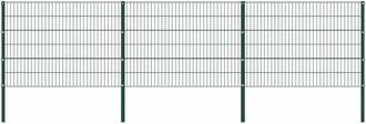 vidaXL Vidaxl - Panel De Valla Con Postes De Hierro 522x120 Cm Verde
