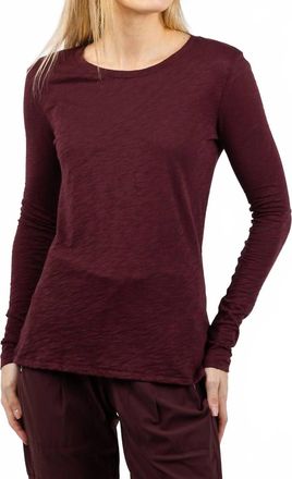 Goldie London Signature Slub Long Sleeve Tee In Bordeaux