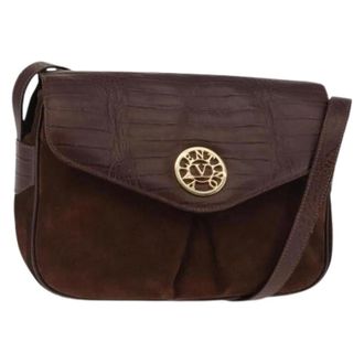 Valentino Pre-owned Su&egrave;de Schoudertas - Dames - Pre-owned - Bruin - Maat: ONE Size Su&egrave;de