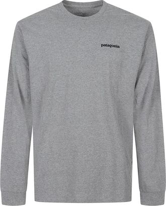 Patagonia Fitness, Heren, Grijs, XL, Katoen, P-6 Logo Long Sleeve Responsibili-Tee