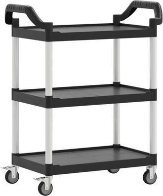 vidaXL Carrito de 3 niveles aluminio negro 81x41x92 cm Vidaxl
