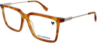 Karl Lagerfeld Mens Tortoise Rectangular Eyeglass Frames Kl6114