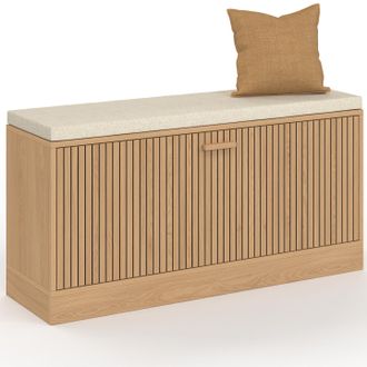 IDMarket Panca Da Ingresso Juliette Con Doghe In Legno Colore Rovere