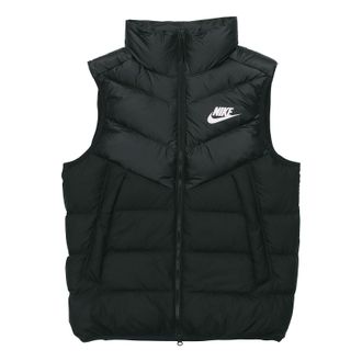 Nike Sportswear Windrunner Down Fill Sports Splicing Stand Collar Down Vest Black 928860-010