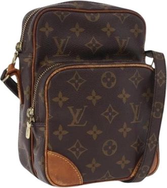 Louis Vuitton Pre-owned Monogram Shoulder Bag - Dames - Vintage Schoudertas - Bruin - ONE Size - Leer - Vintage
