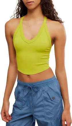 Free People FP Movement All Clear Crop Racerback Tank in Honeydew at Nordstrom, Size X-Small/small