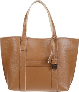 Hogan Small Script Structured Calf Leather Tote Bag