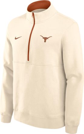 Nike Texas Primetime Primary Logo Nike Mens College 1/2-Zip Crew in Brown | 02JW0C39TXE-G24