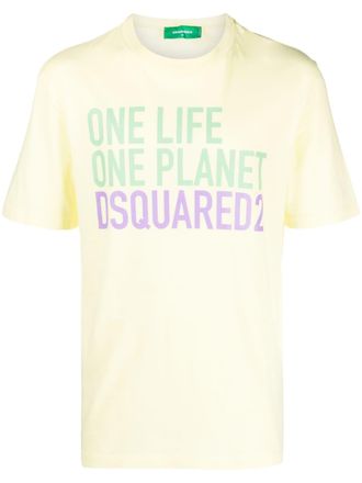 Dsquared2 T-shirt con stampa - Giallo
