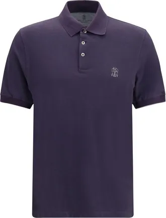 Brunello Cucinelli Purple Cotton Polo Mens Shirt
