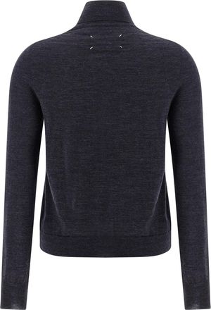 Maison Margiela Fine Wool M&eacute;lange Turtleneck Sweater - Charcoal