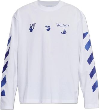 Off-white Long Sleeve T-Shirt - Heren - Longsleeves - Wit - L - Katoen - Tops