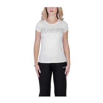 Guess T-shirt con logo in strass - - Tops - Donna - Beige - S