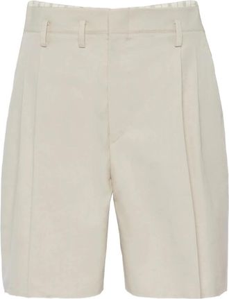 Maison Margiela Cotton Silk Shorts - Heren - Korte Broeken - Beige - M - Katoen - Korte Broeken