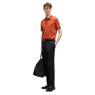 HUGO BOSS Heren Parlay Technisch Poloshirt (Donker Oranje)