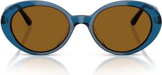 Oliver Peoples Lumar 51mm Oval Sunglasses in Tetsukon Blue /True Brown at Nordstrom