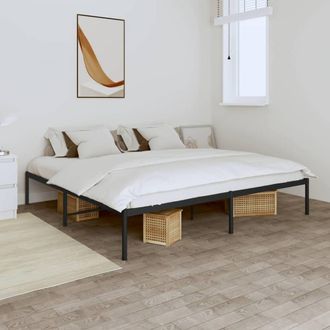 Berkfield Home Metal Bed Frame Black 180x200 cm Super King