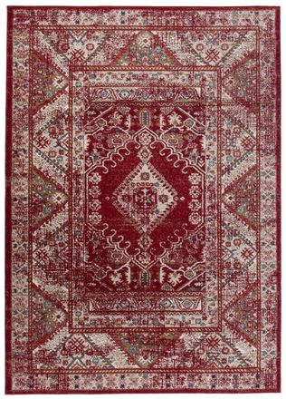 Tapiso Alfombra de sal&oacute;n cl&aacute;sica rojo beige marr&oacute;n gris 120x170
