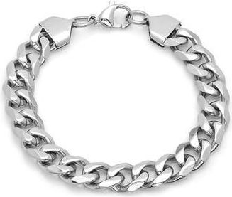 Steeltime Mens Stainless Steel 8.5 Curb Chain Bracelet in Metallic at Nordstrom Rack