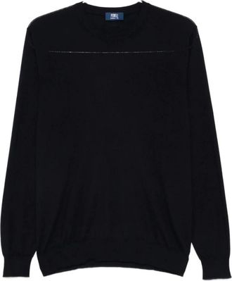 Fedeli Stijlvolle Trui voor Mannen - Heren - Cashmere truien - Blauw - 3XL - Kasjmier - Truien & Vesten