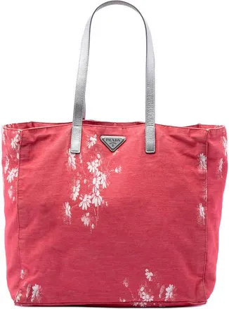 Prada Pre-owned Prada Floral Printed Canvas Tote Ladies YH54HU28BWJL1U51