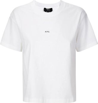 A.P.C. T-Shirts, female, White, Size: XS Boxy Micro Logo T-Shirt