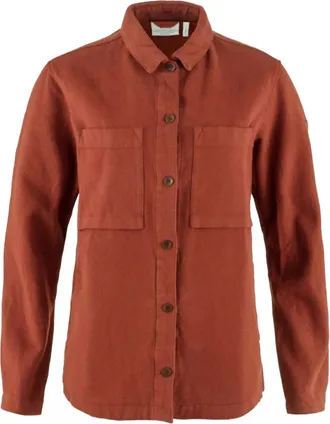 Fj&auml;llr&auml;ven Womens Singi Flannel Overshirt In Autumn Leaf