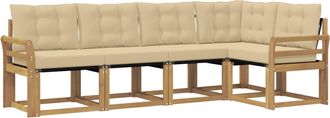 vidaXL Conjunto De Sof&aacute;s De Exterior 5 Uds. Y Beige Vidaxl