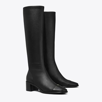 Tory Burch Womens Cap-Toe Knee-High Boot, size 2.5